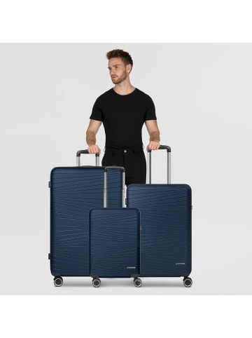 Franky Dallas 3.0 4 Rollen Kofferset 3-teilig mit Dehnfalte in dark blue