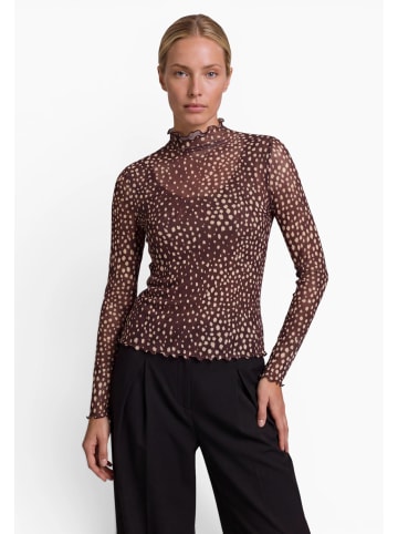 Zero  Langarm-Shirt mit Muster in Brown/Cream