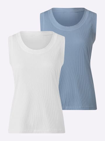Heine Tanktop in bleu-ecru