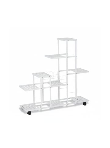 relaxdays Blumenständer in Weiß - (B)93 x (H)91,5 x (T)26 cm