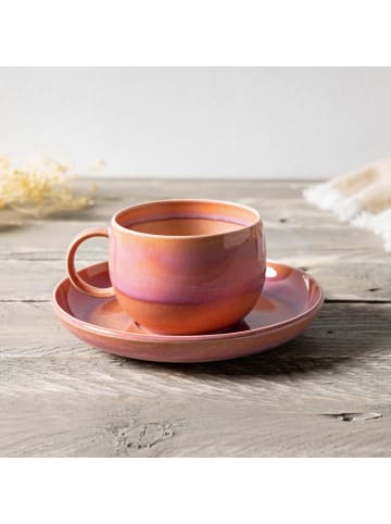 like. by Villeroy & Boch 6er Set Kaffeetassen mit Untertassen Perlemor Coral 190 ml in rosa