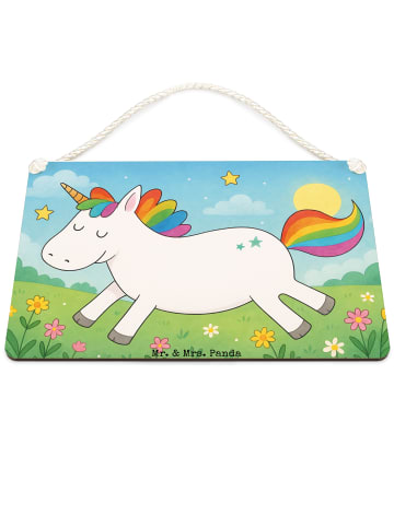 Mr. & Mrs. Panda Schild Einhorn Happy Design ohne Spruch in Weiß