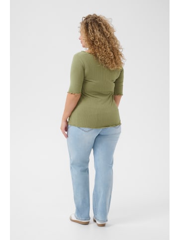 KAFFE curve T-shirt KCfananda Tight fit in Deep Lichen Green CC