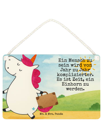 Mr. & Mrs. Panda Wanddeko Einhorn Koffer Design mit Spruch in Weiß