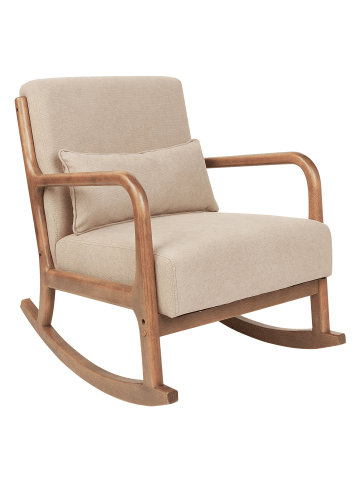 Beliani Schaukelstuhl SKOVDE in Beige/Braun - (W) 66 x (H) 82 x (L) 79 cm