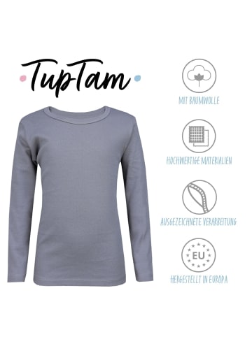 TupTam Kinder Unisex Unterhemd Langarm 3er Pack in schwarz/grau