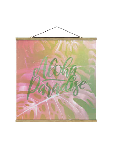 WALLART Stoffbild mit Posterleisten - Rainbow - Aloha Paradise in Pink