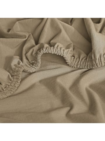 REDBEST Single-Jersey Boxspring-Spannbettlaken Denver in taupe