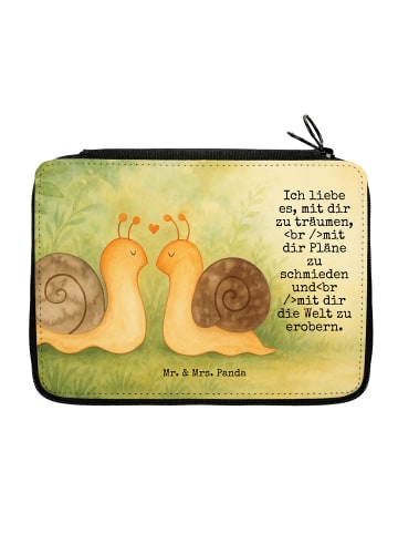 Mr. & Mrs. Panda Bleistiftetui Schnecken Liebe Design mit Spruch in Weiß