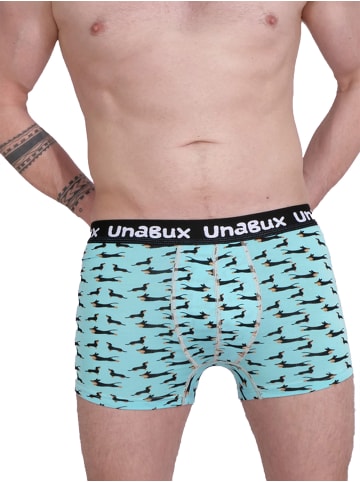 Unabux Boxer BLACK WHITE RABBIT in türkis