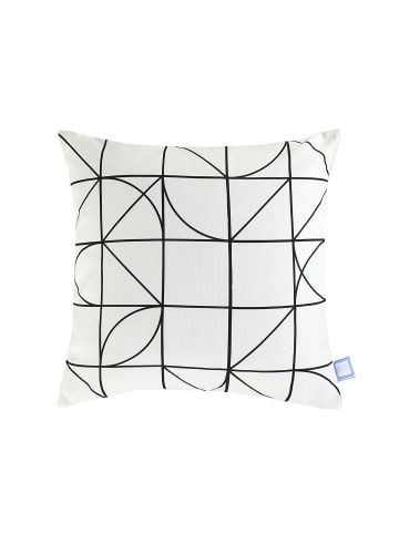 Kayoom Dekokissen Kennedy 125 - 45cm x 45cm in weiß - schwarz