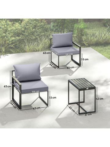 Outsunny Balkonmöbel Set in Grau 64L x 63B x 63H cm