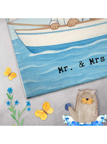 Mr. & Mrs. Panda Handtuch Gäste WC Bär Segeln Design mit Spruch in Weiß
