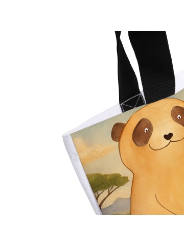 Mr. & Mrs. Panda Tote Bag Erdmännchen Design mit Spruch in Weiß