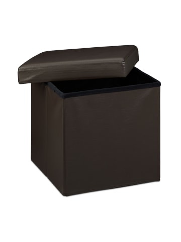 relaxdays Faltbarer Sitzhocker in Braun - (B)38 x (H)38 cm