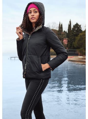 MADELEINE Wattierte Wendejacke mit Kapuze in schwarz / multicolor