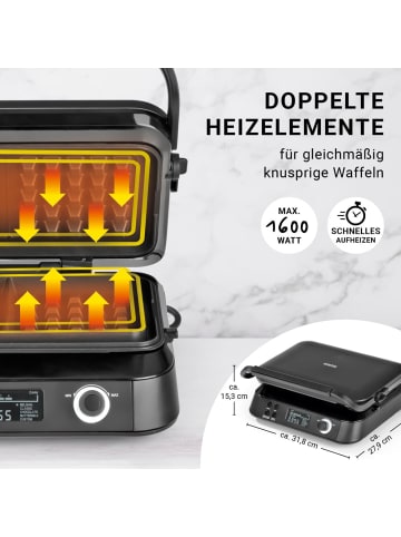 N8WERK Waffeleisen Belgische Waffeln 1600W schwarz  Schwarz