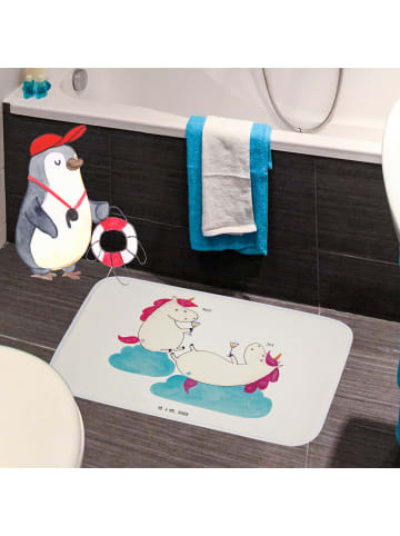 Mr. & Mrs. Panda Badezimmerteppich Einhorn Sekt ohne Spruch in Weiß