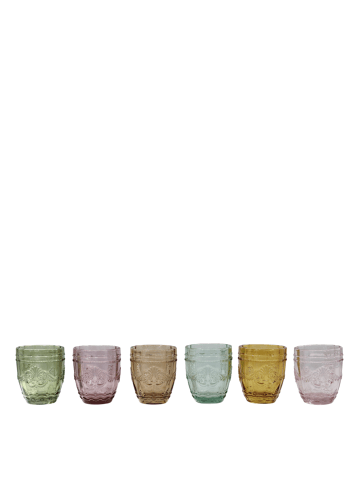 Chic Antique Trinkgläser 6er Saint Emilion mit Muster rund in diverse