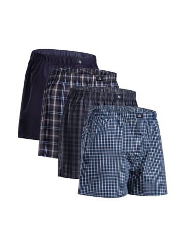 DANISH ENDURANCE Boxershorts Organic Woven Boxers in blue/grey mix