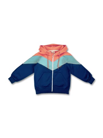 MANITOBER Cut & Sew Sweatjacke in Coral/Mint/Navy