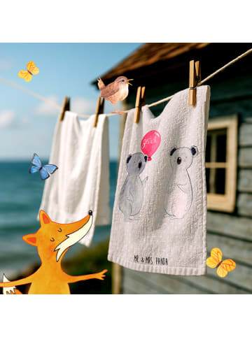 Mr. & Mrs. Panda Handtuch Koala Luftballon ohne Spruch in Grau Pastell