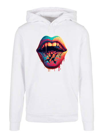 F4NT4STIC Basic Hoodie Drooling Lips HOODIE in weiß