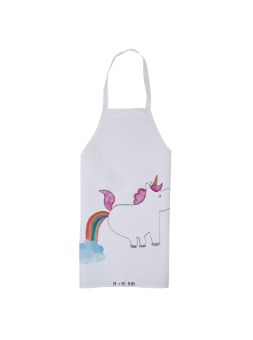 Mr. & Mrs. Panda Schürze Einhorn Pupsen ohne Spruch in Weiß