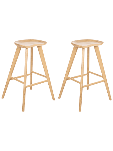 Beliani 2-tlg Hocker CANDO in Braun