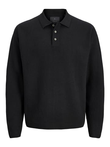 JACK & JONES Junior Gestricktes Polo in Black