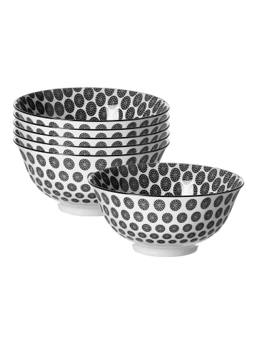 Ritzenhoff & Breker 6er Set Müslischalen Takeo Circles in Schwarz-Weiß ø 15,5 cm in schwarz-weiß