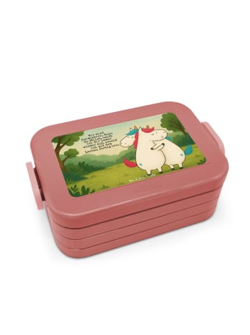 Mr. & Mrs. Panda Lunchbox Einhörner Umarmen Design mit Spruch in Rot Pastell