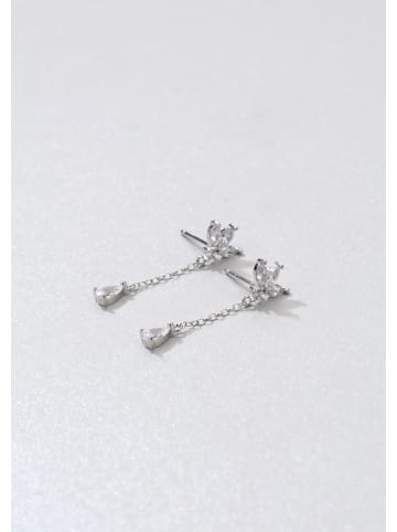 Hey Happiness Ohrstecker Tropfen Ohrringe mit Zirkonia 925 Sterlingsilber in Silber