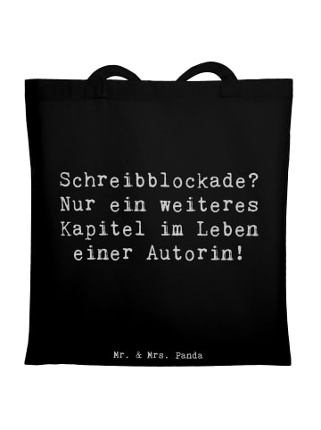 Mr. & Mrs. Panda Tote Bag Spruch Autorin Kapitel mit Spruch in Schwarz