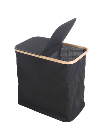 Home&Styling Collection Wäschesack mit Bambusrahmen in Schwarz, (B) 33 x (H) 50 x (L) 53 cm