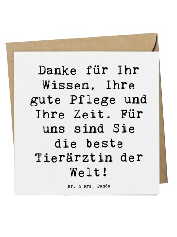 Mr. & Mrs. Panda Klappkarte Spruch Beste Tierärztin mit Spruch in Weiß