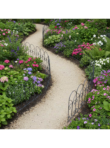 relaxdays 5 x Beeteinfassung in Schwarz - (B)46 x (H)46 cm