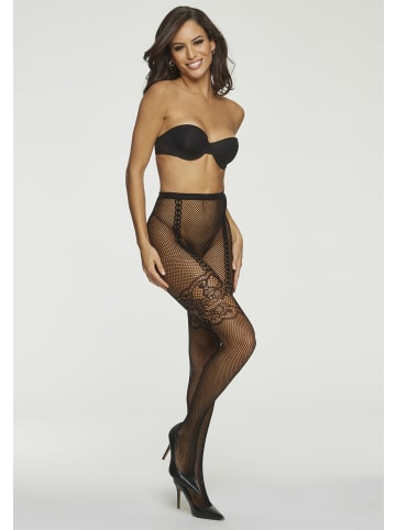 PETITE FLEUR GOLD Netzstrumpfhose in schwarz