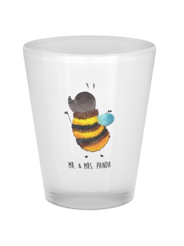 Mr. & Mrs. Panda Schnapsglas Hummel flauschig ohne Spruch in Transparent