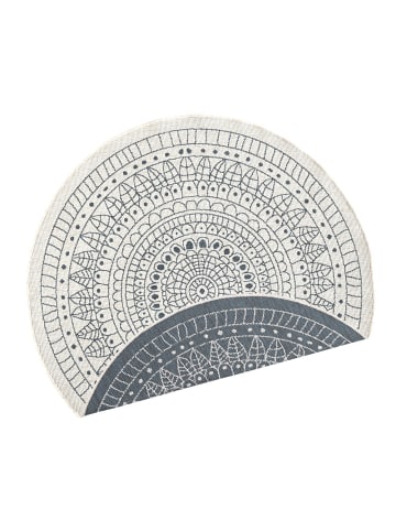NORTHRUGS In- & Outdoor Wendeteppich Porto rund grau creme