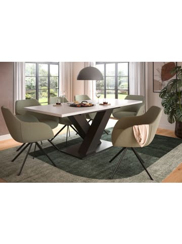 Inn.Furn Esstisch weiß, grau 150 - 190 cm, ausziehbarer Küchentisch