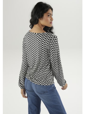 Aniston SELECTED Langarmshirt in schwarz-weiß