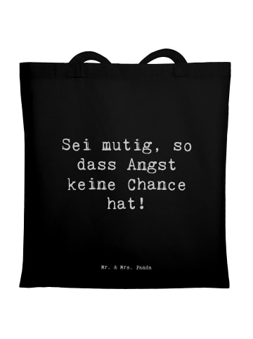 Mr. & Mrs. Panda Tragetasche Spruch Angst überwinden mit Spruch in Schwarz