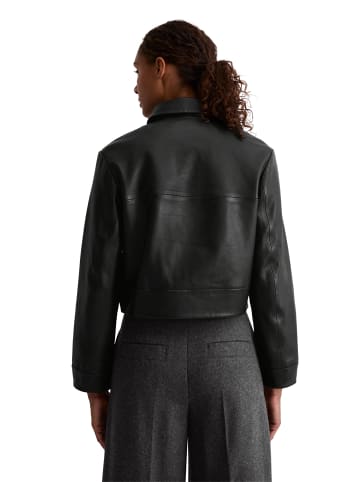 Marc O'Polo Lederjacke relaxed in Schwarz