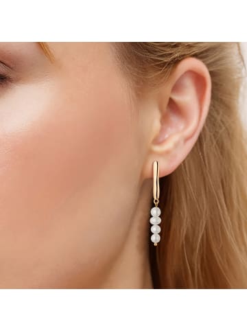 Yokoamii Ohrringe aus Metall-Legierung mit Süßwasser-Zuchtperle in weiß