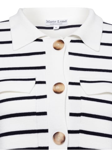 Marie Lund Strickjacke in weiß marine - 0002