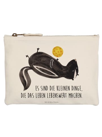 Mr. & Mrs. Panda Kulturtasche Stinktier Ball mit Spruch in Weiß