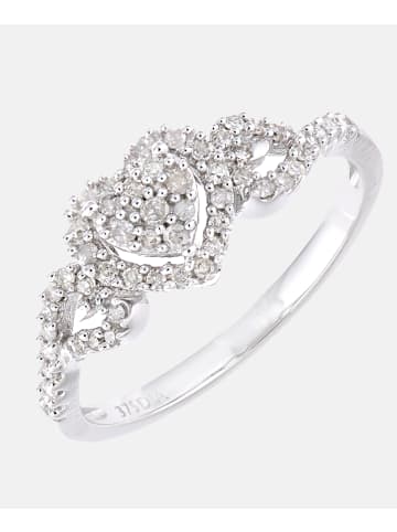 Diamant L'éternel Cluster-Ring aus 375 Weißgold mit 0.25 Karat Diamant Herz-Design