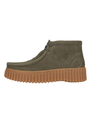 Clarks Schnürschuhe Torhill Moss Dark Green Nub in 3001C Dark Green Nub