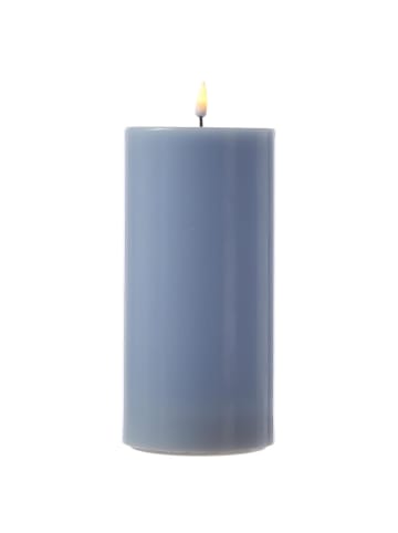 Deluxe Homeart LED Kerze Mia Echtwachs flackernd H: 20cm D: 10cm in hellblau